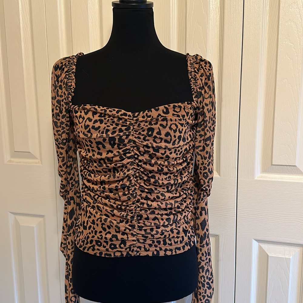 Missguided cheetah ruched top
